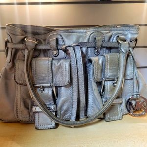 Michael Kors silver leather purse
